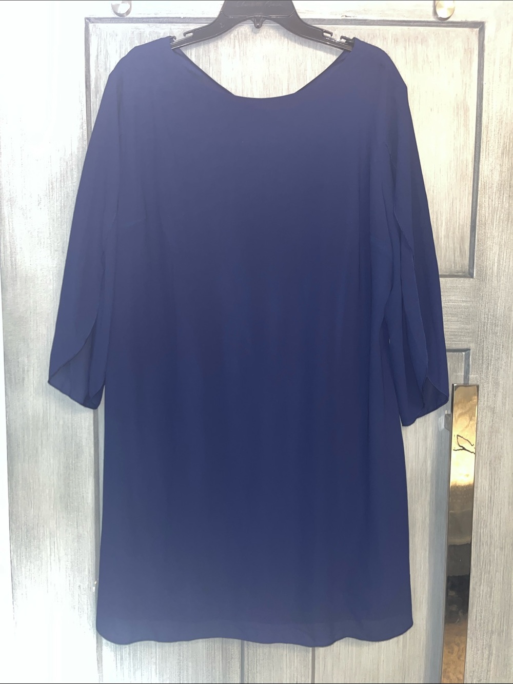 Grace Karin Sz 2XL Navy Blue Mini Shift Dress Flowy Sleeves, evening, plus